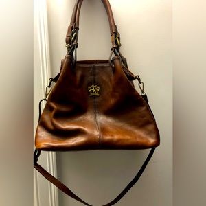 Pratesi Firenze Genuine Italian Leather Large Shoulder Bag
